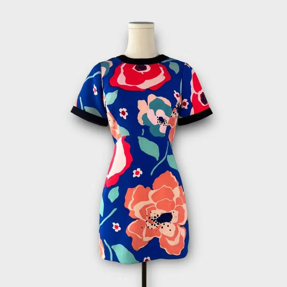 Kate Spade Jaq Vibrant Floral Short Sleeve Mini Dress Size 0